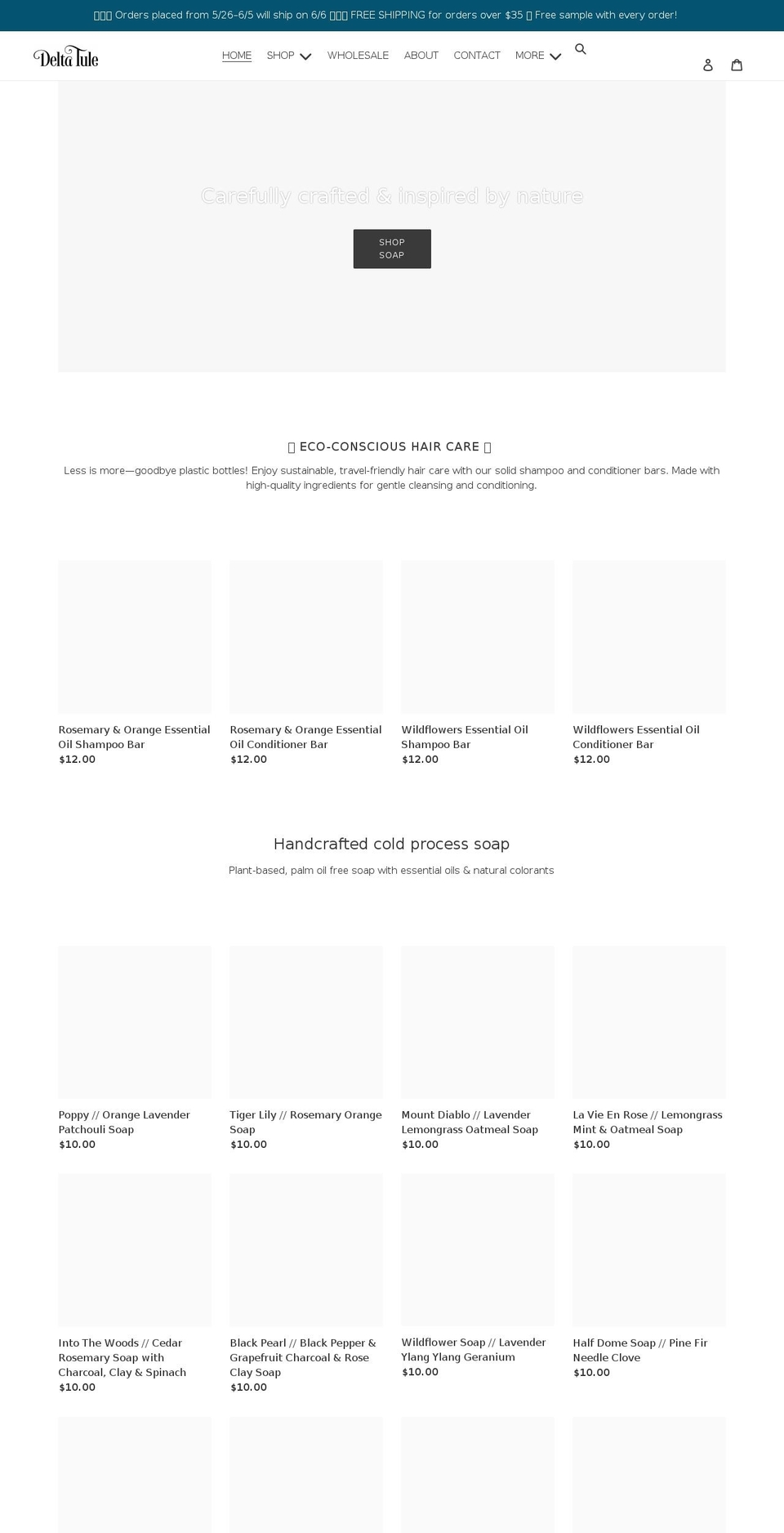 deltatule.com shopify website screenshot