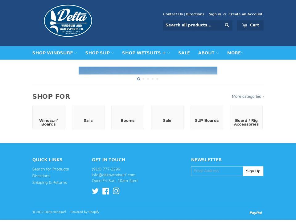 deltawindsurf.com shopify website screenshot