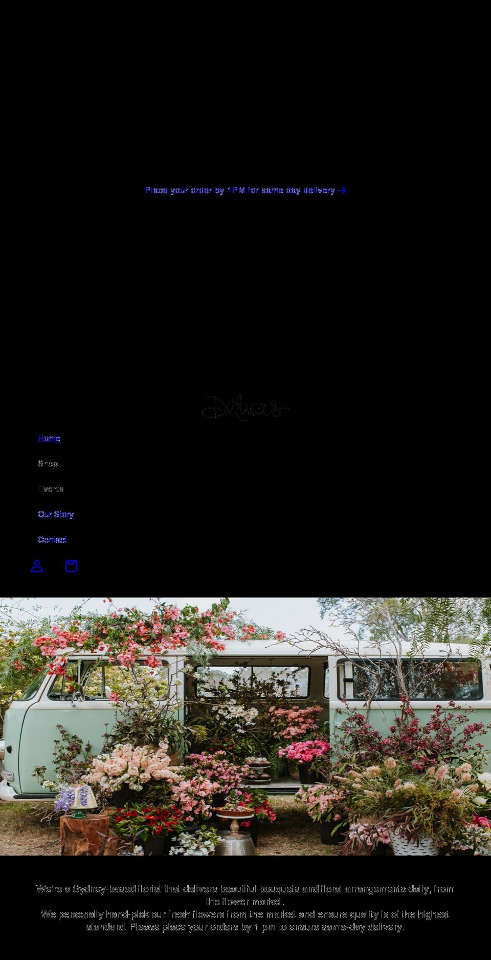 delucasflorist.com.au shopify website screenshot