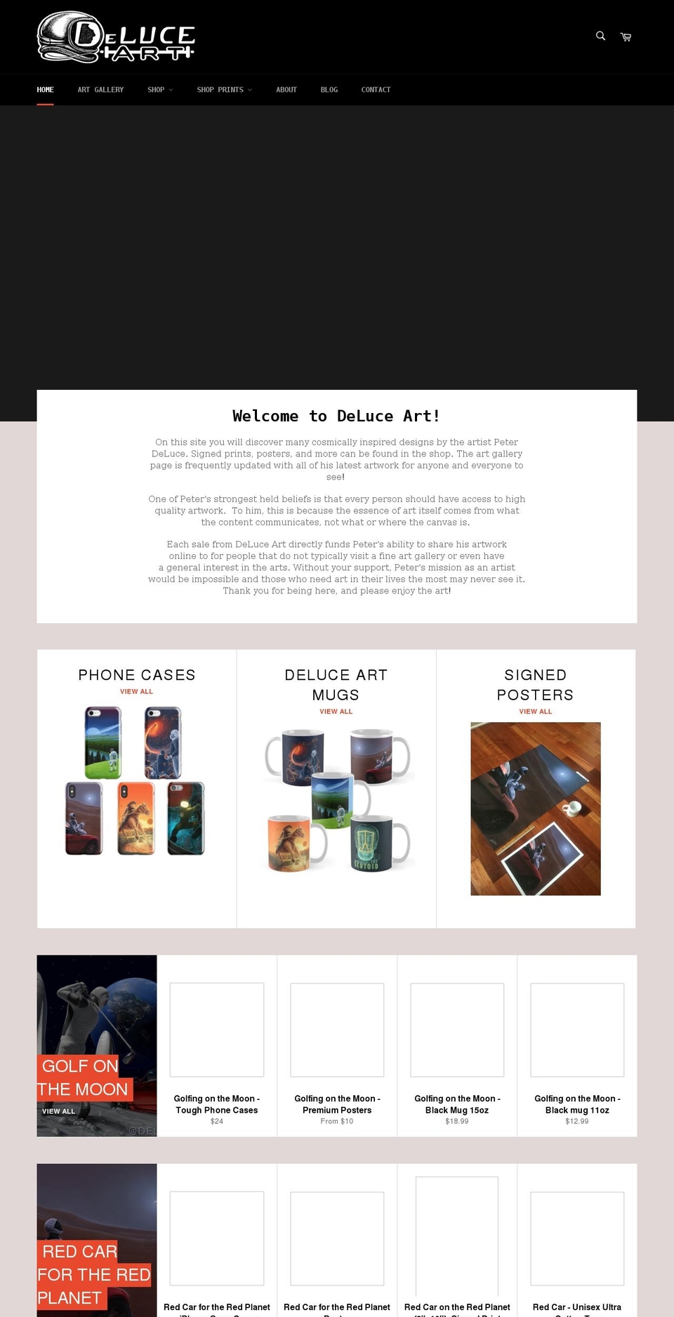 deluceart.com shopify website screenshot