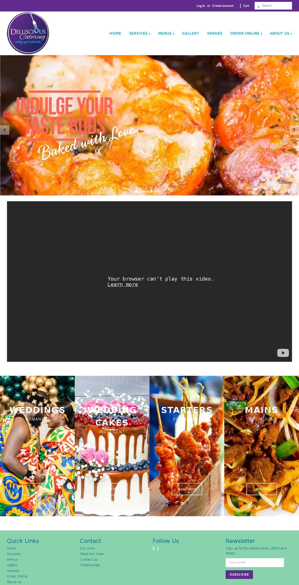 delusciouscatering.myshopify.com shopify website screenshot