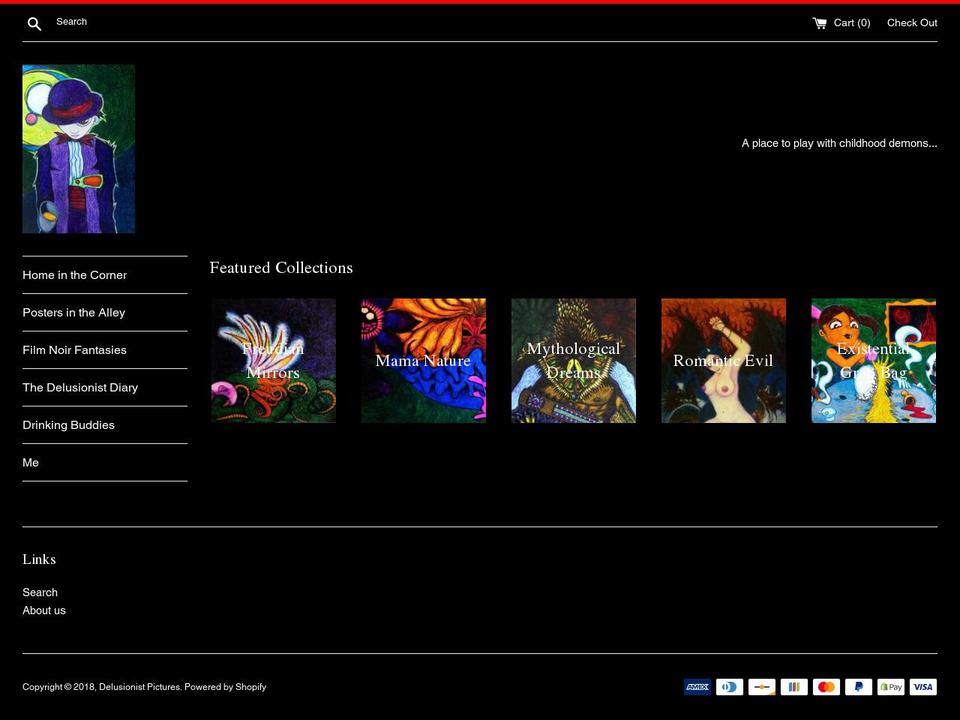 delusionistpictures.com — Shopify storefront screenshot