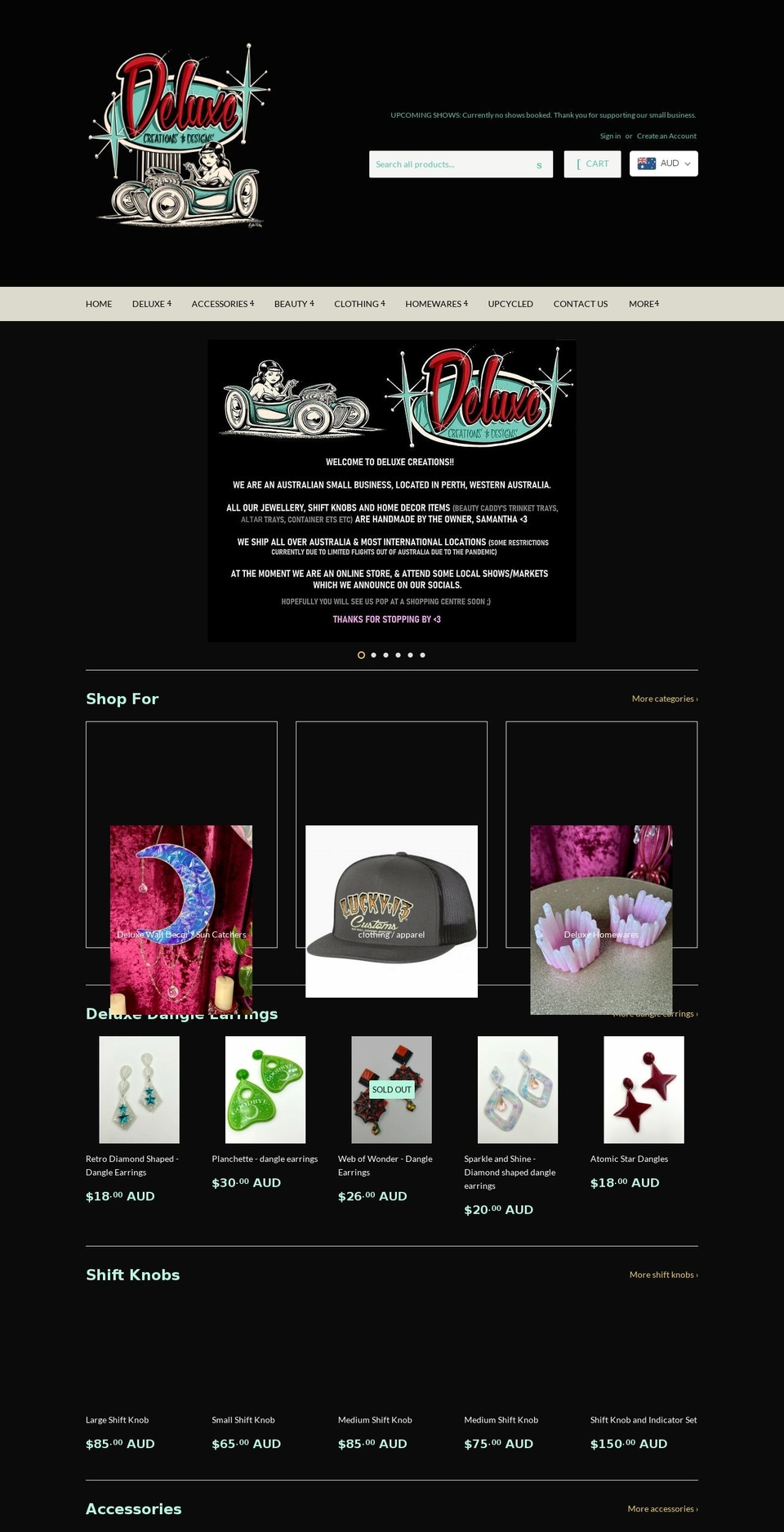 deluxecreationsanddesigns.com — Shopify storefront screenshot