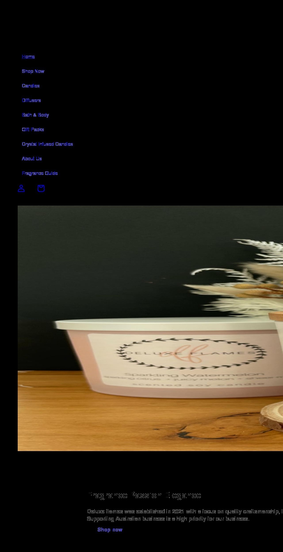 deluxeflames.com shopify website screenshot