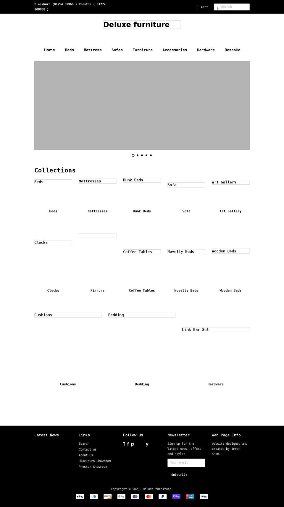 deluxefurniture.co.uk shopify website screenshot