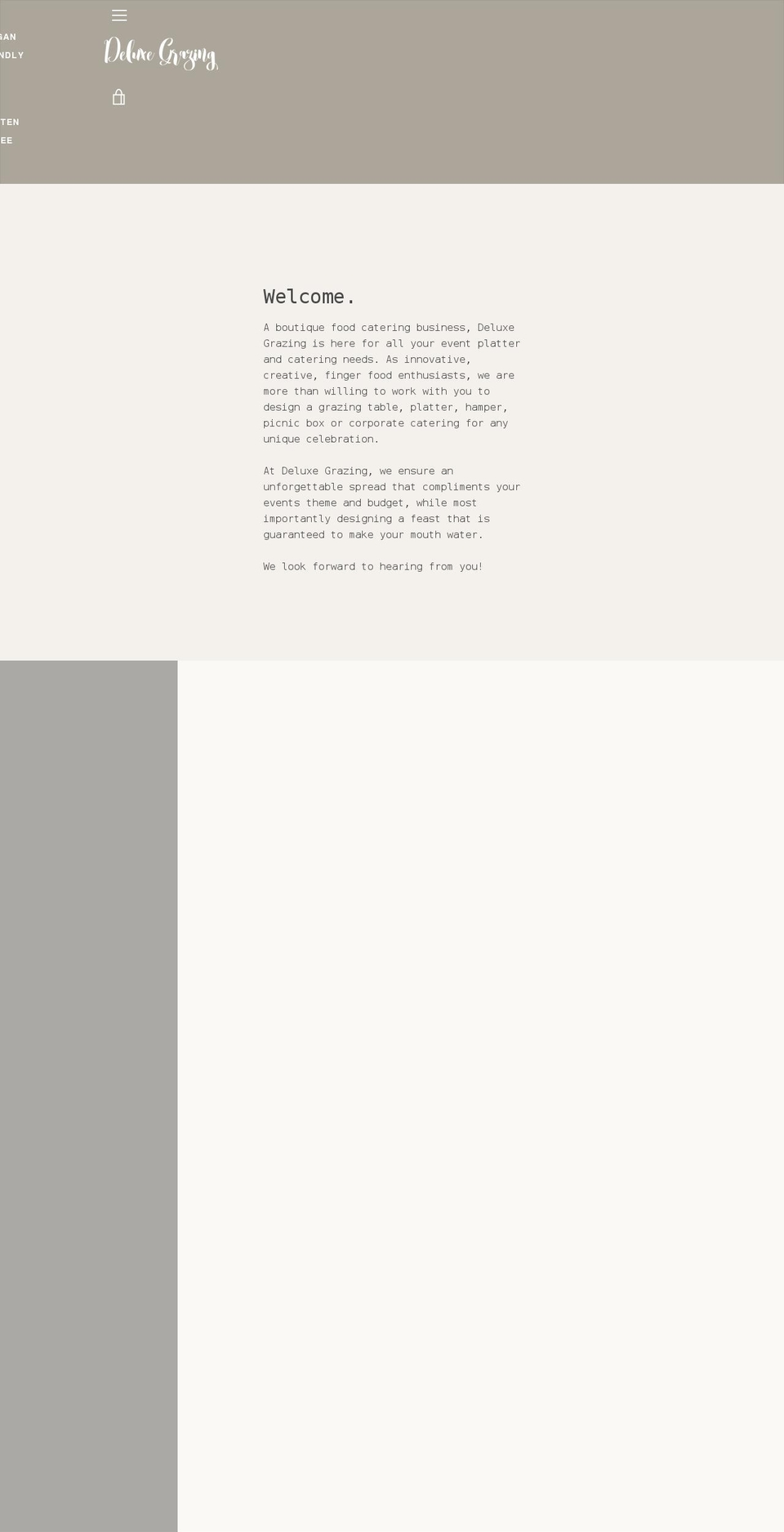 deluxegrazing.com shopify website screenshot