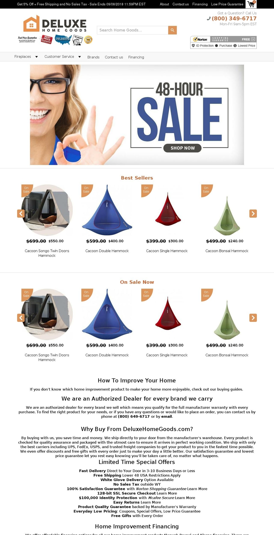deluxehomegoods.com shopify website screenshot