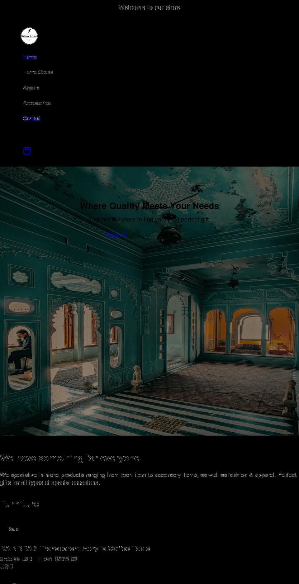 deluxeliving.net shopify website screenshot