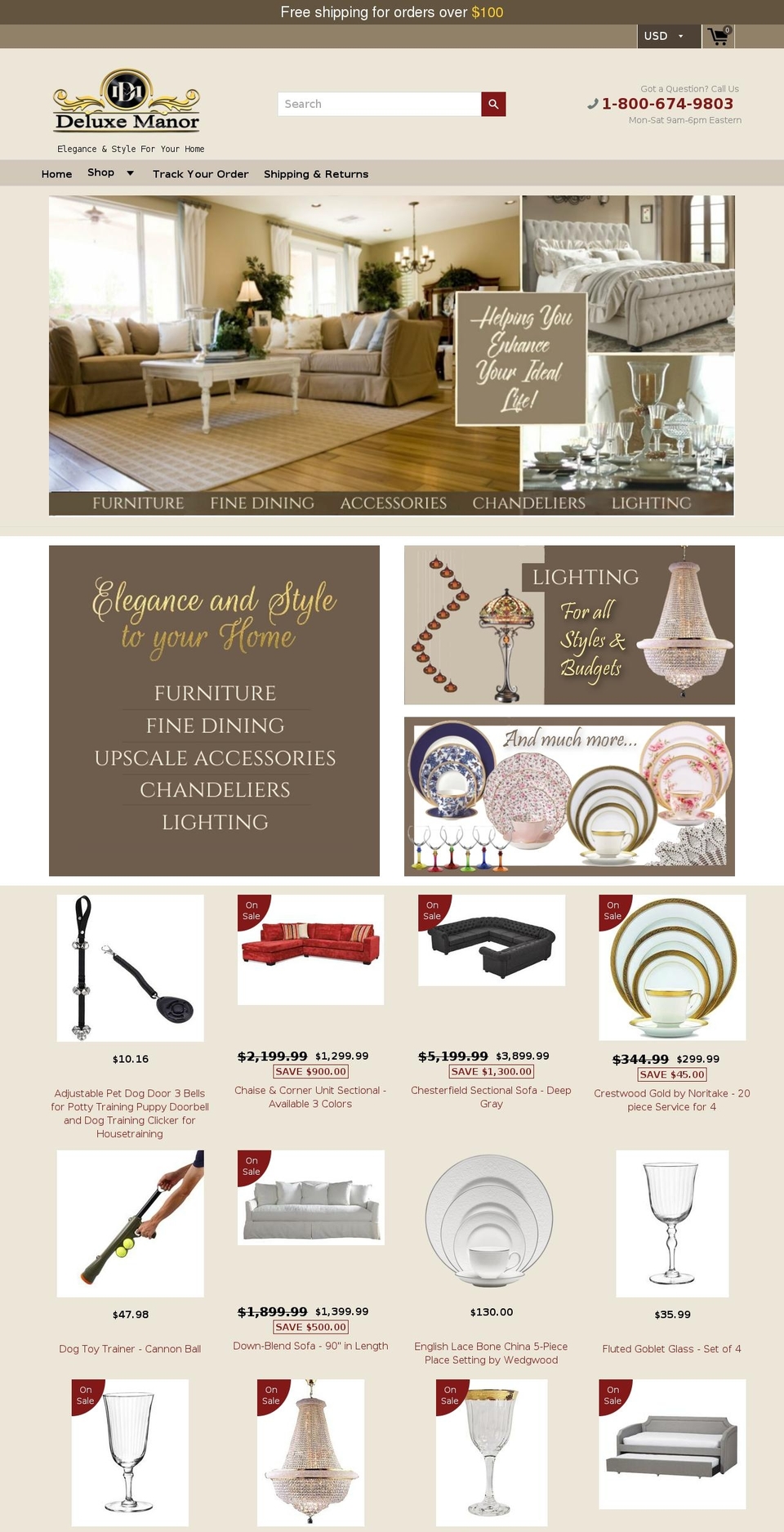 deluxemanor.com — Shopify storefront screenshot