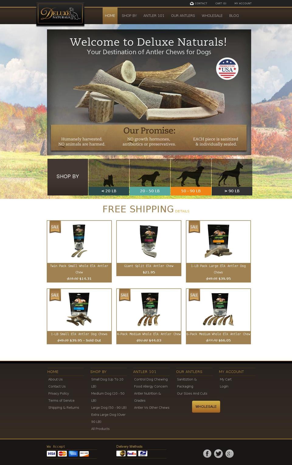 deluxenaturals.com shopify website screenshot