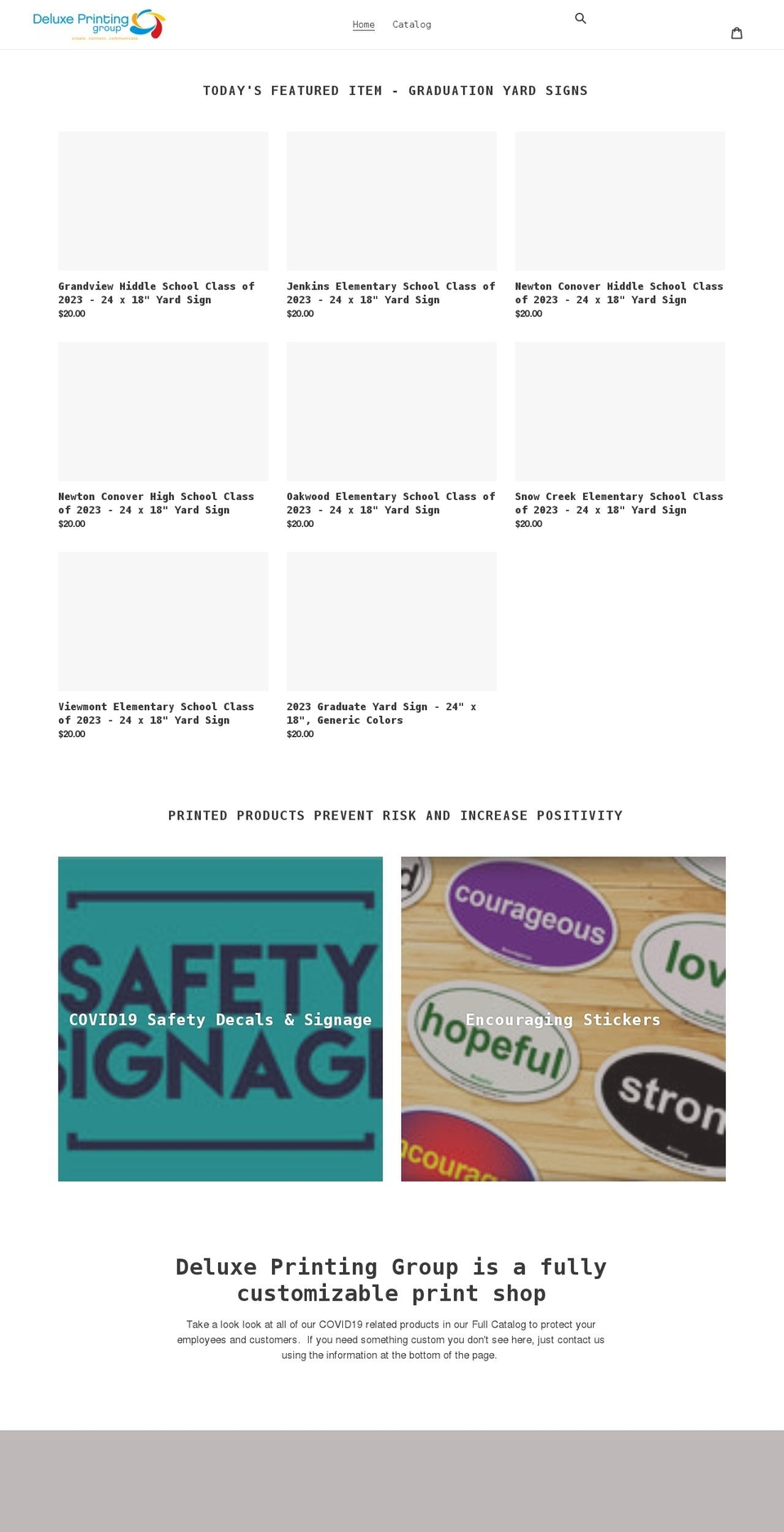 deluxeprinting.myshopify.com shopify website screenshot