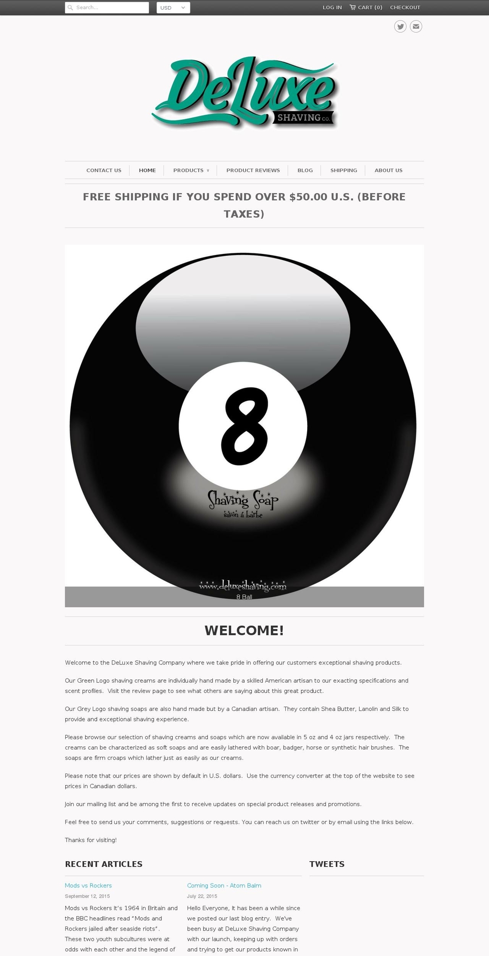 deluxeshaving.com shopify website screenshot