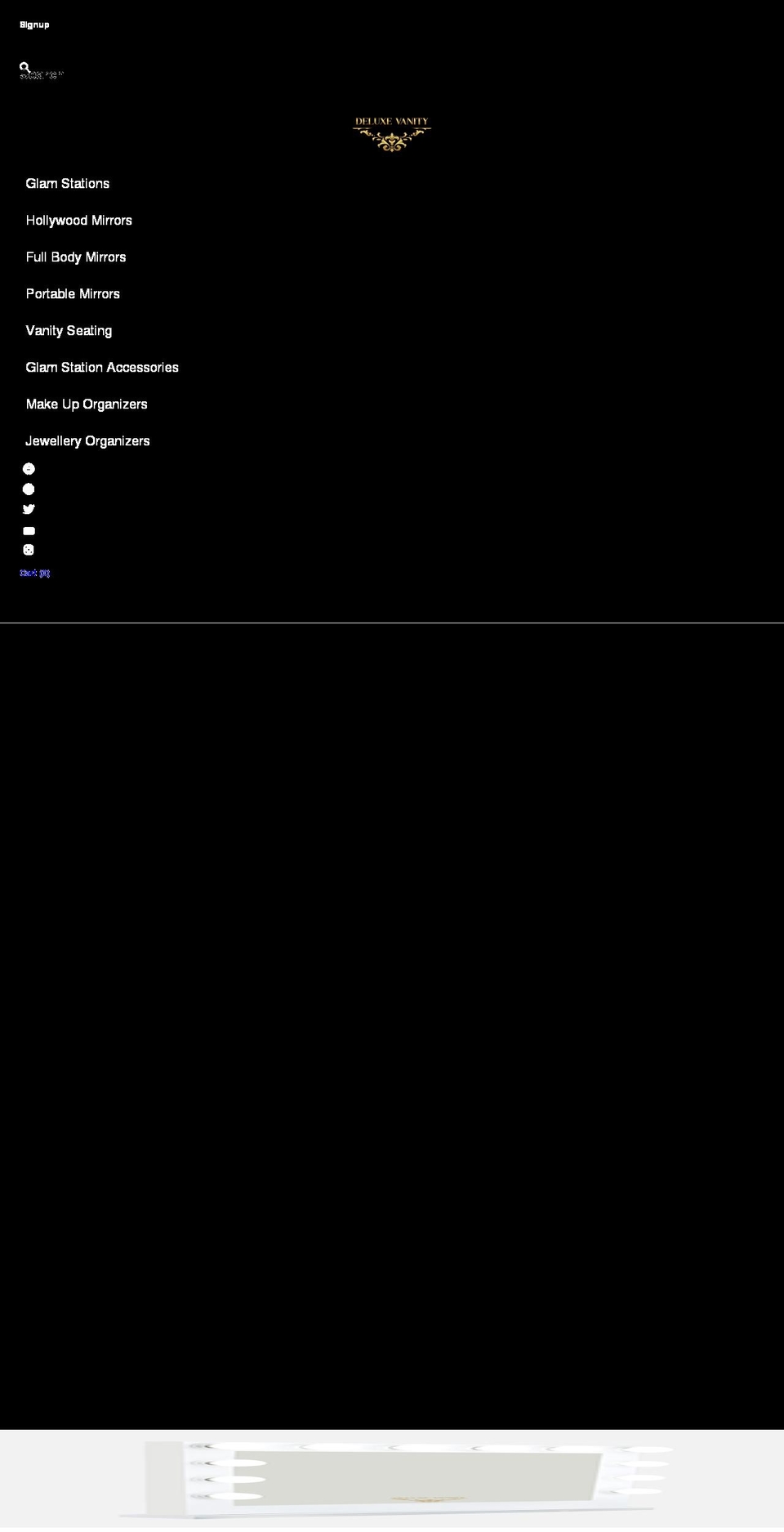 deluxevanities.com shopify website screenshot