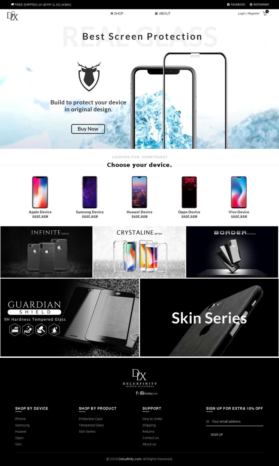 deluxfinity.com — Shopify storefront screenshot