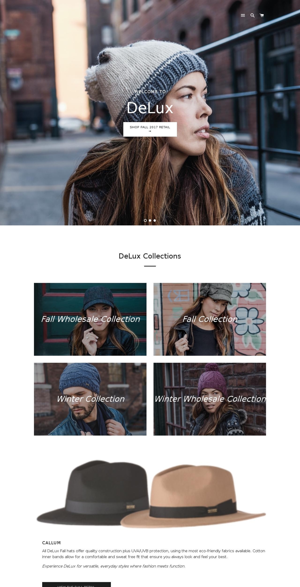 deluxhats.com — Shopify storefront screenshot