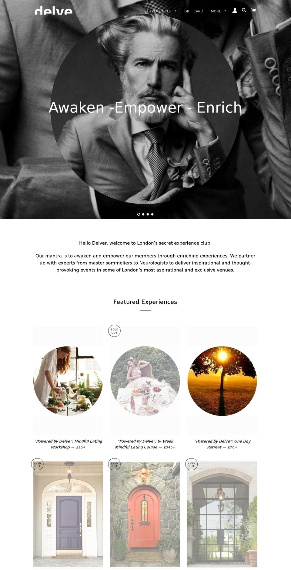 delve-club.com shopify website screenshot