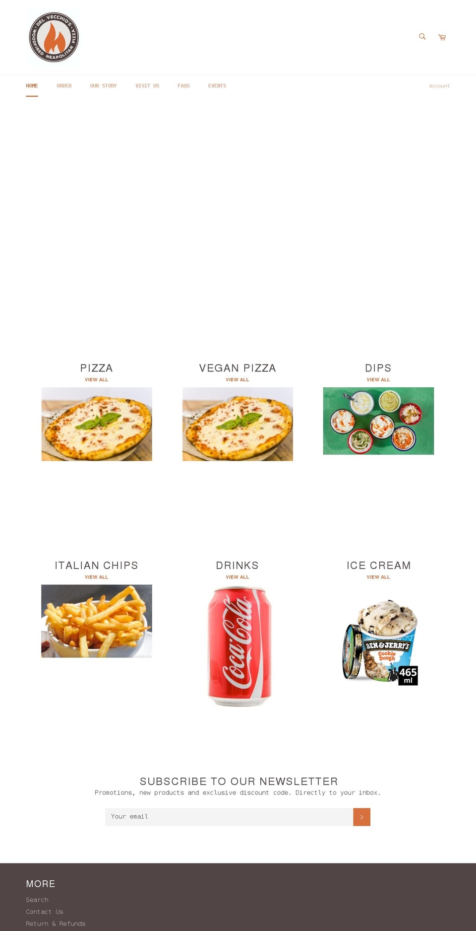delvecchio.co.uk shopify website screenshot