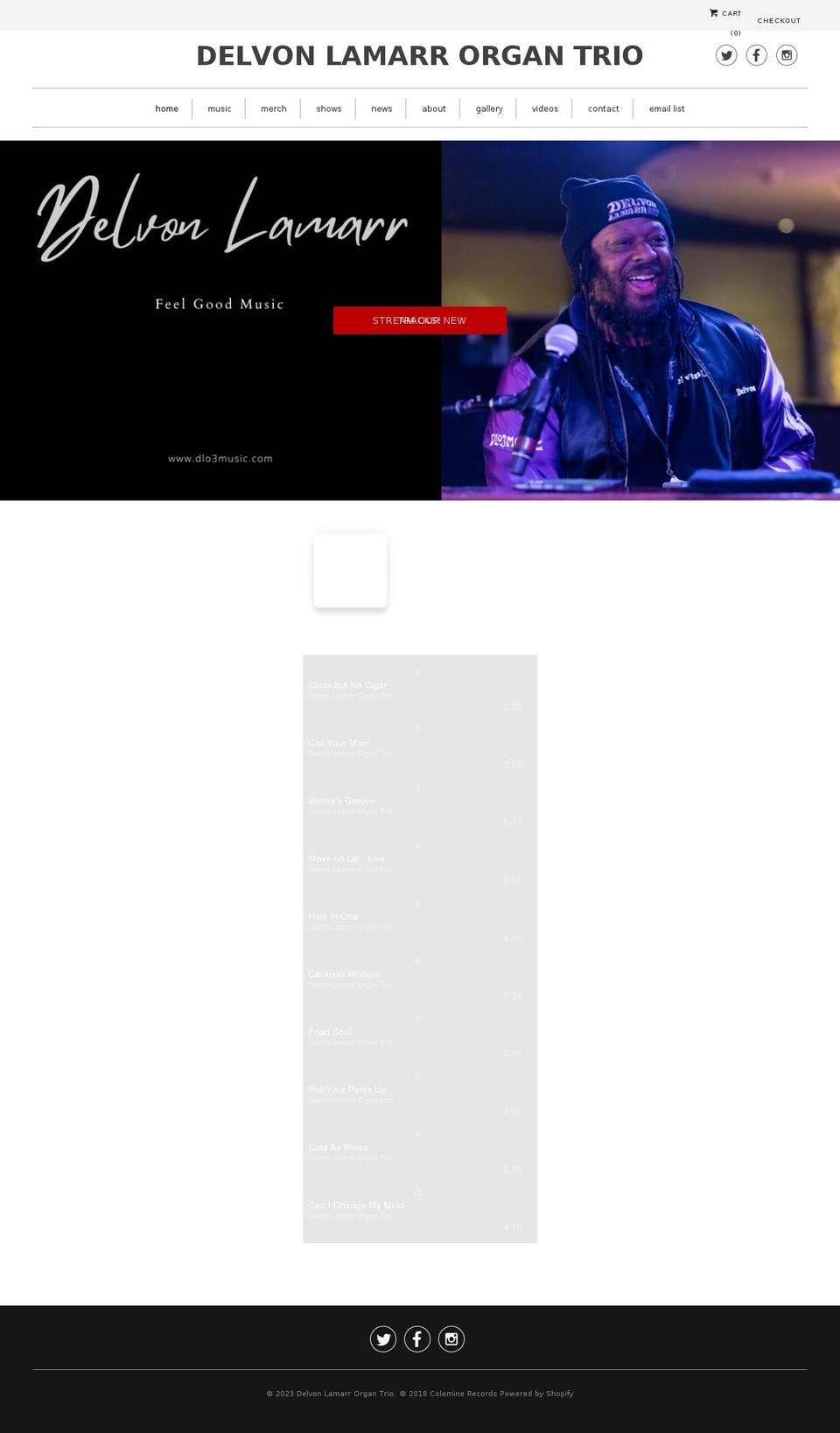 delvonlamarrorgantrio.com shopify website screenshot