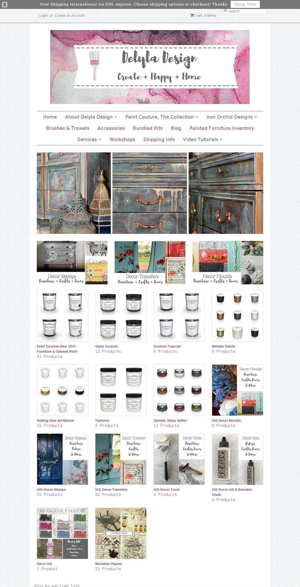 delyladesign.com shopify website screenshot