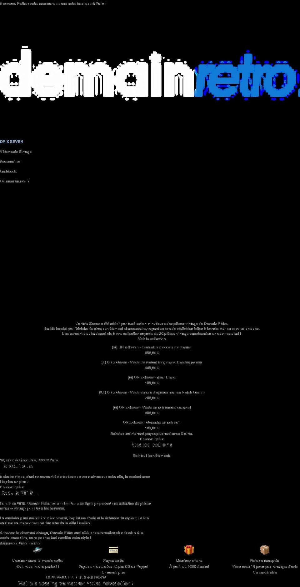 demainretro.com shopify website screenshot