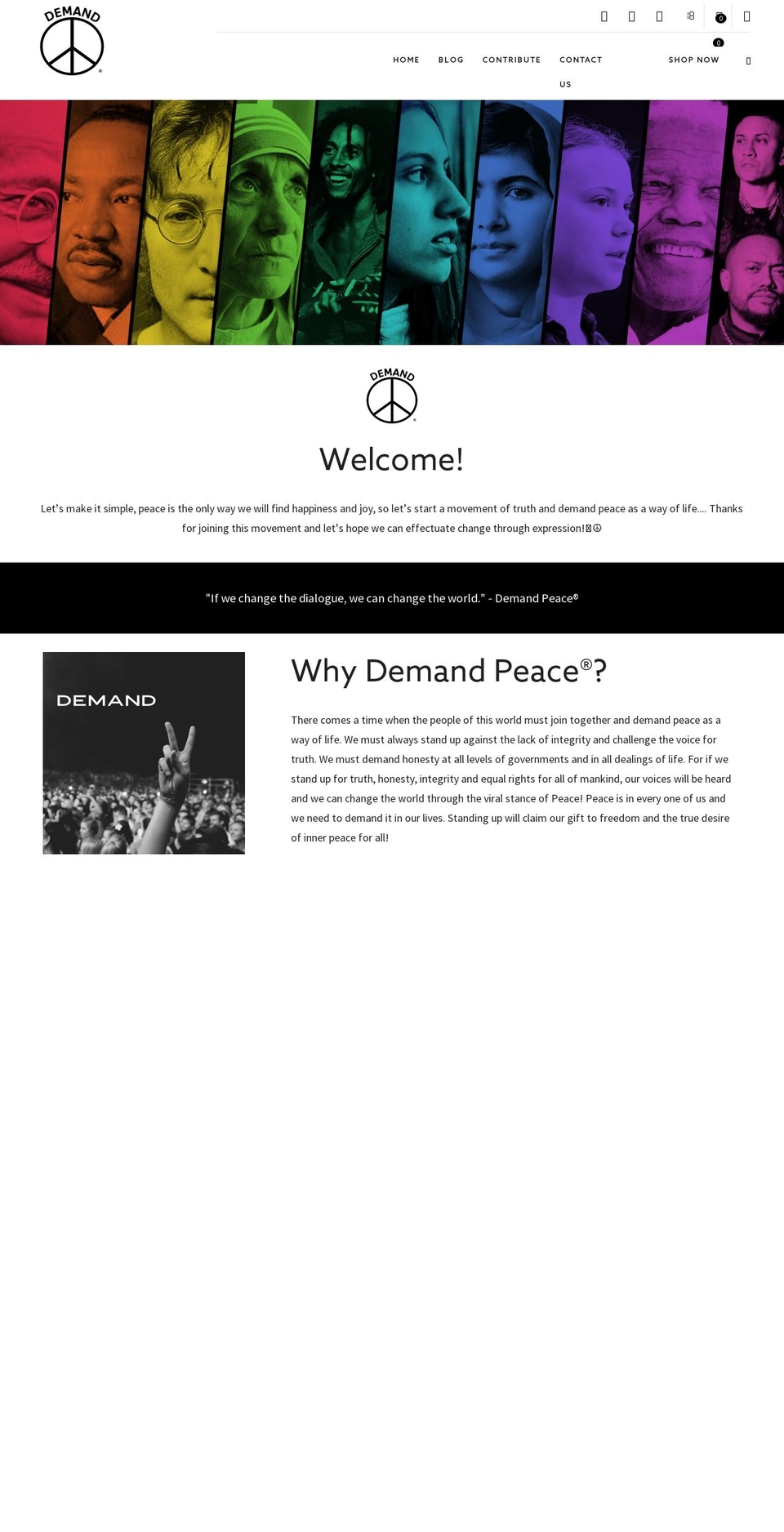 demandpeace.org shopify website screenshot
