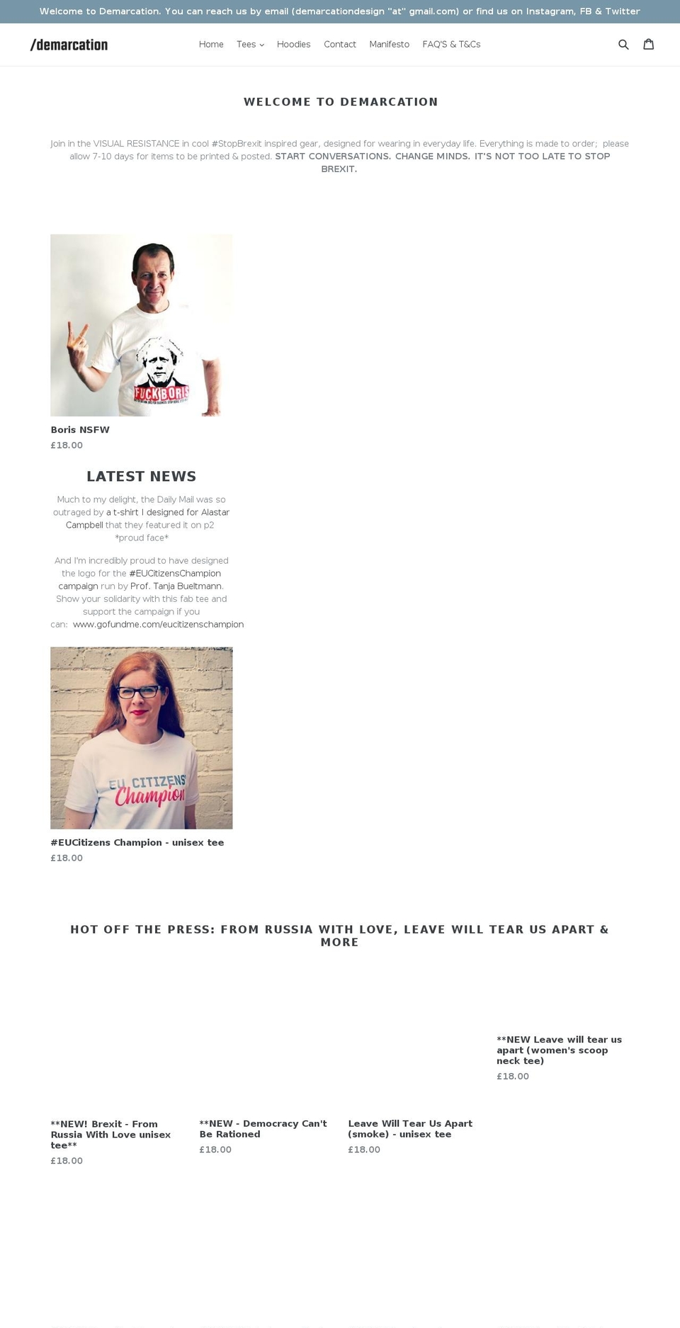 demarcationdesign.com shopify website screenshot