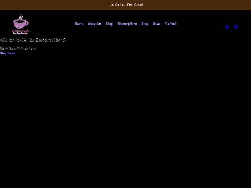 demarcoscaffe.com shopify website screenshot