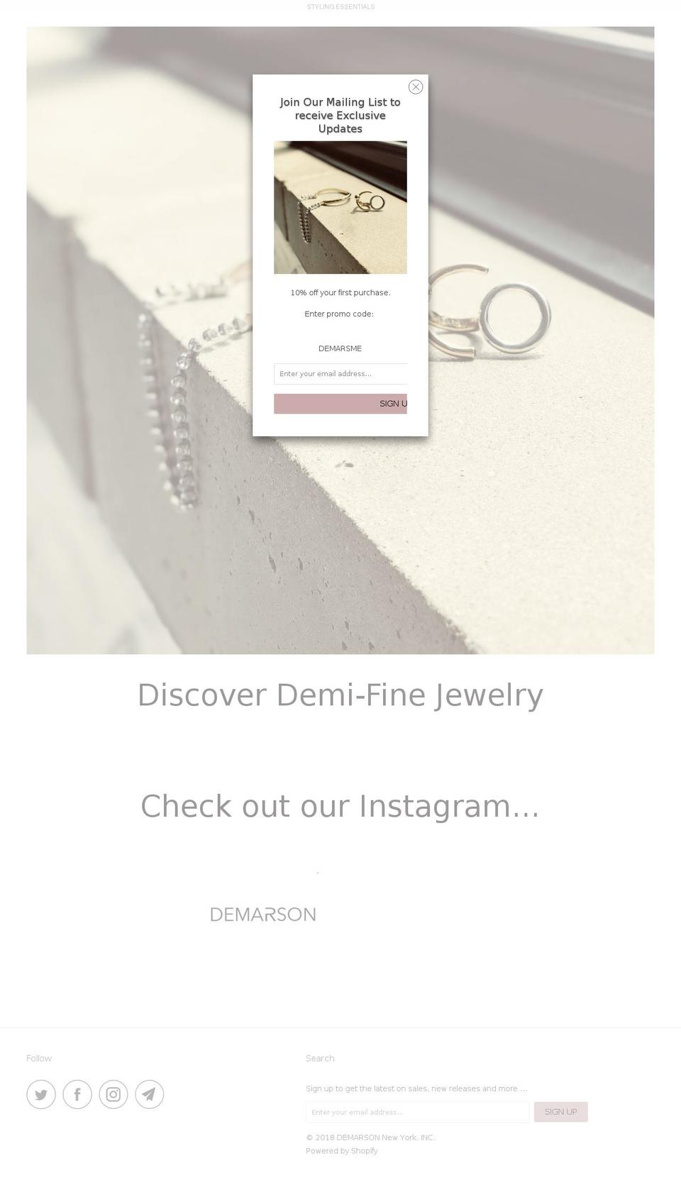 demarson.com shopify website screenshot