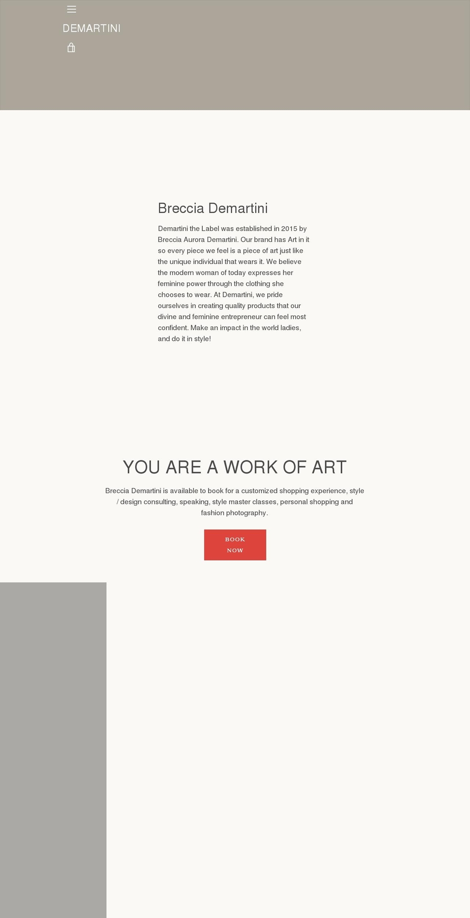demartinithelabel.com — Shopify storefront screenshot