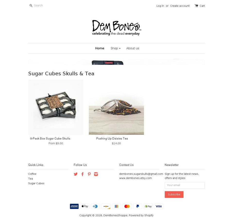 dembonesshoppe.com shopify website screenshot