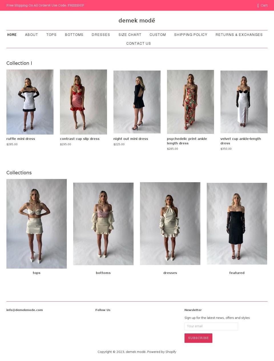 demekmode.com shopify website screenshot