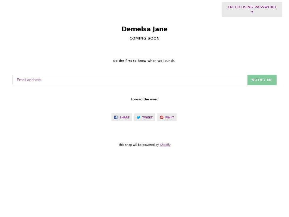 demelsajane.co.uk shopify website screenshot