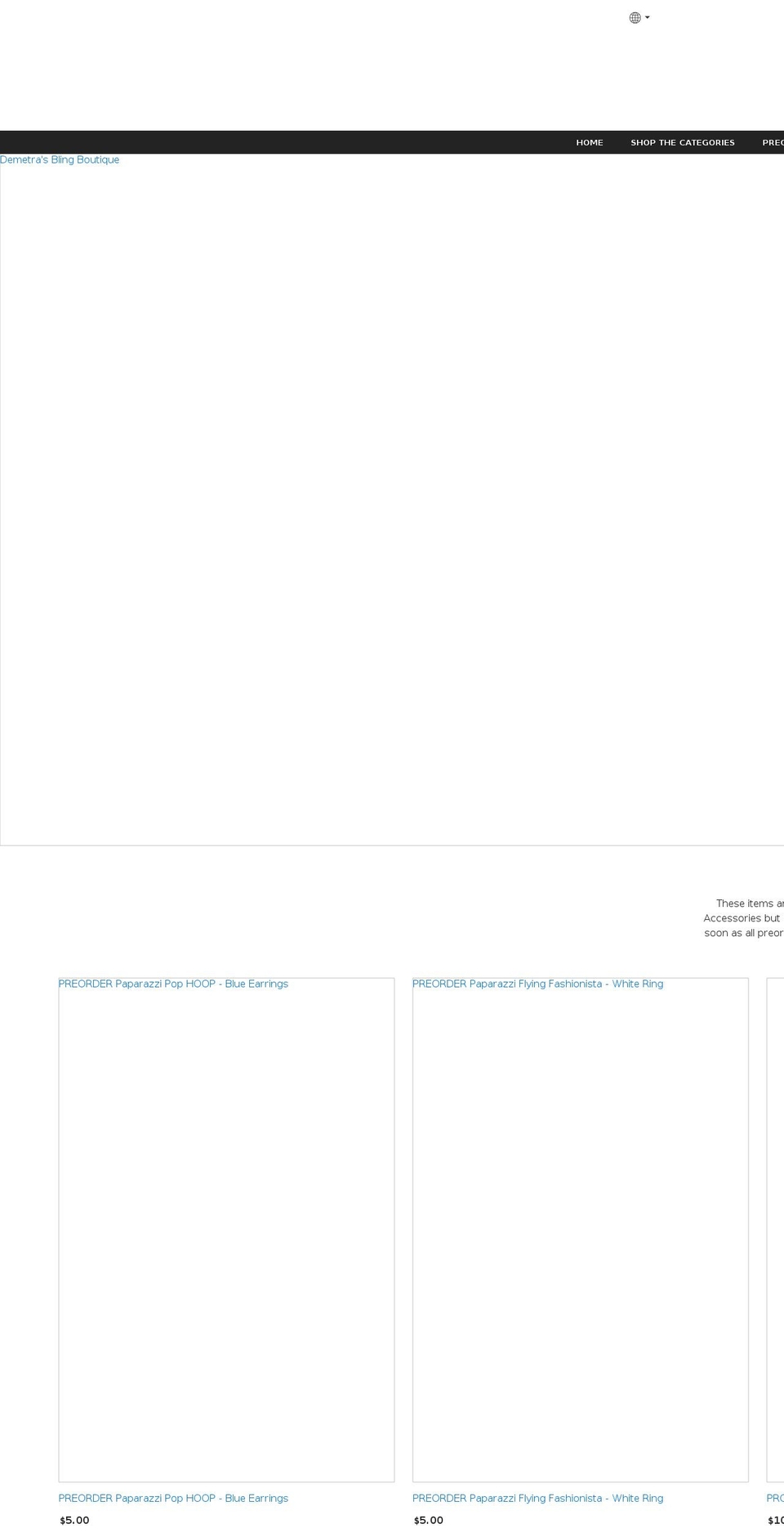 demetrasblingboutique.com shopify website screenshot