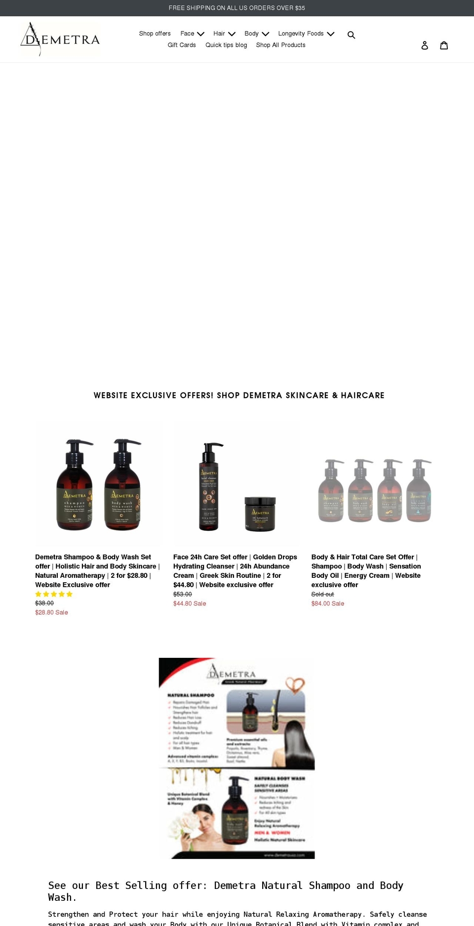 demetrausa.com shopify website screenshot