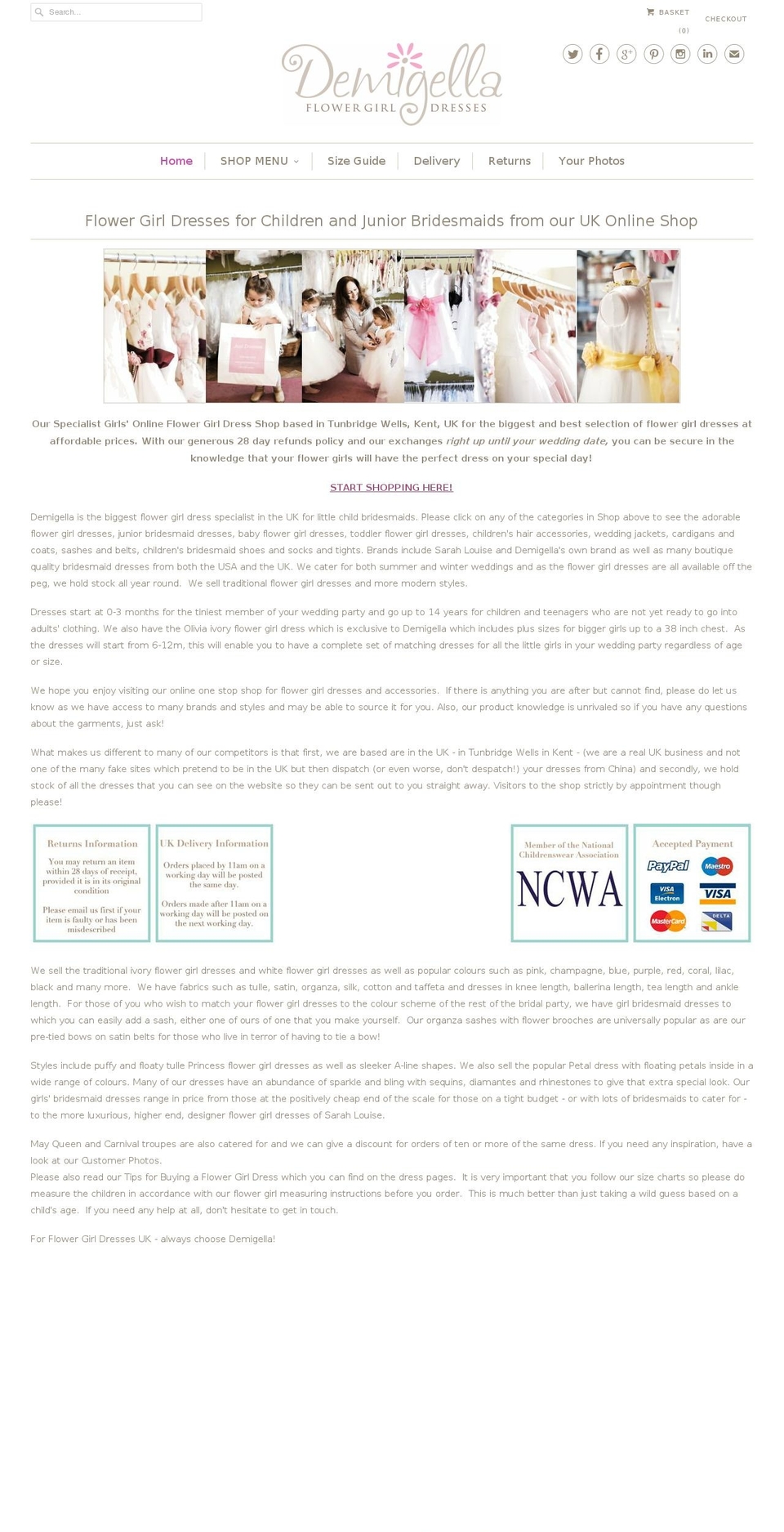 demigella.com shopify website screenshot