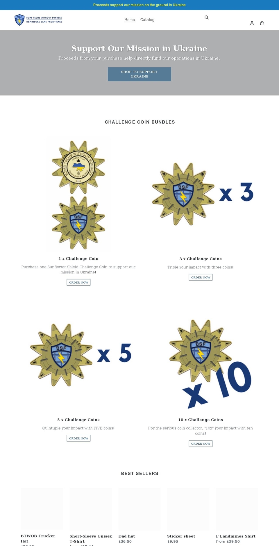 demineurssansfrontieres.org shopify website screenshot