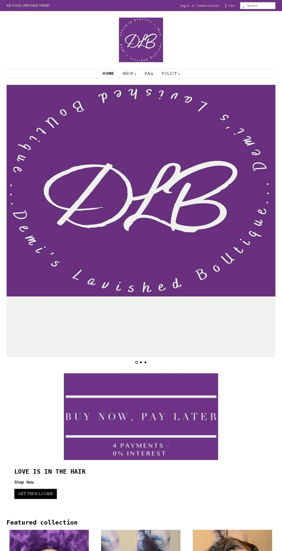 demislavishedboutique.com shopify website screenshot