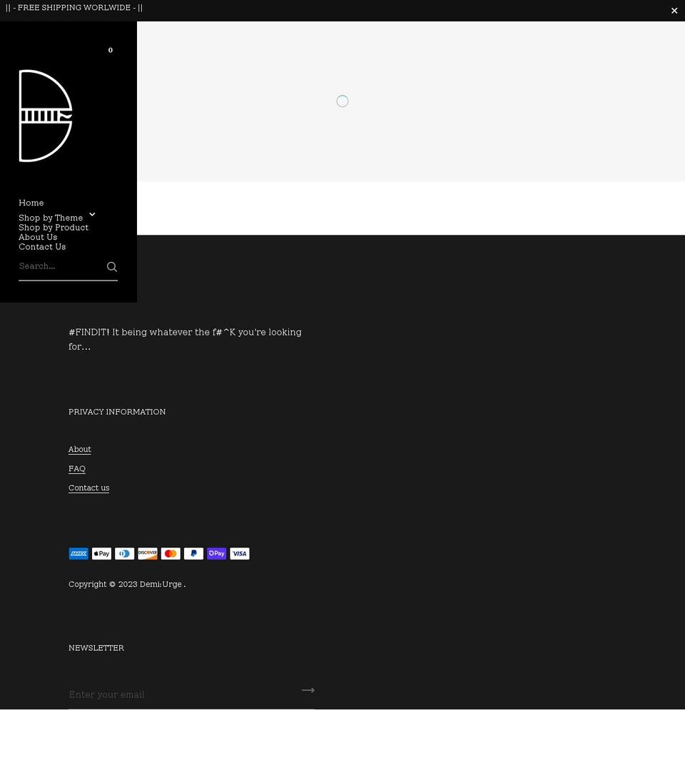 demiurge.shop shopify website screenshot