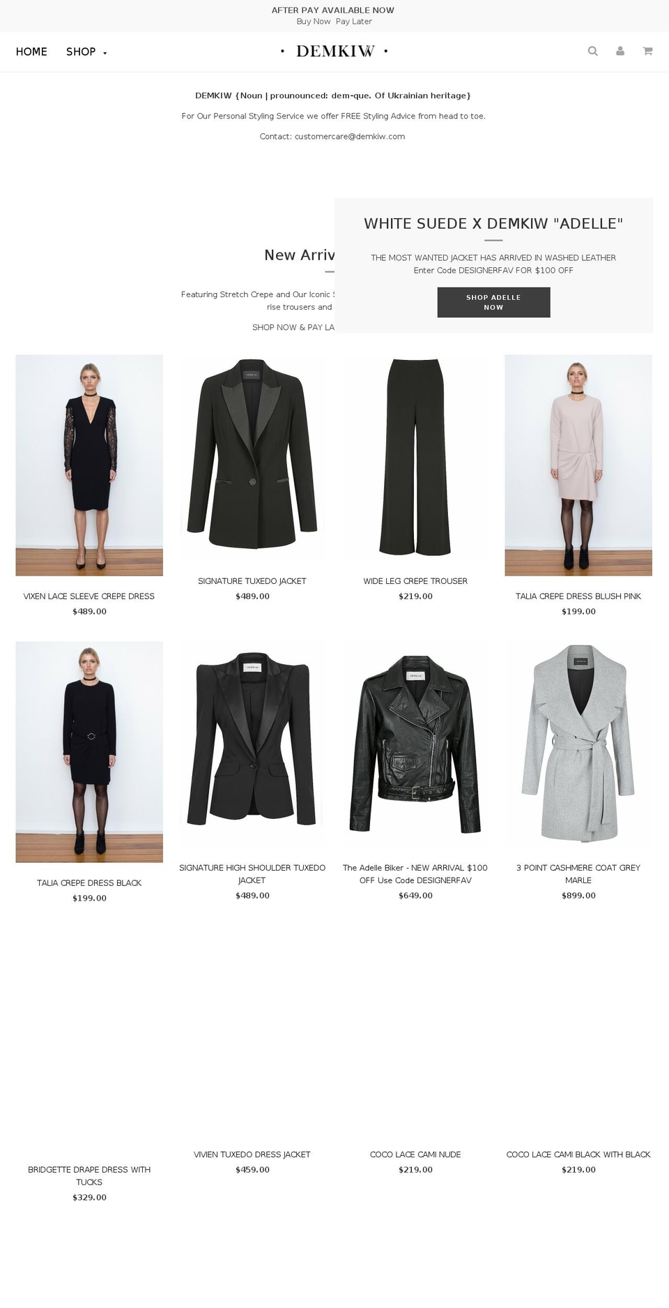 demkiw.com — Shopify storefront screenshot