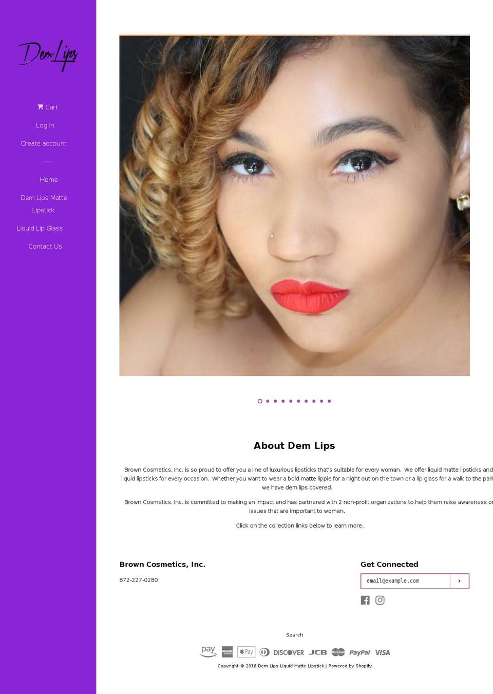 demlipsliquidmattelipstick.com — Shopify storefront screenshot