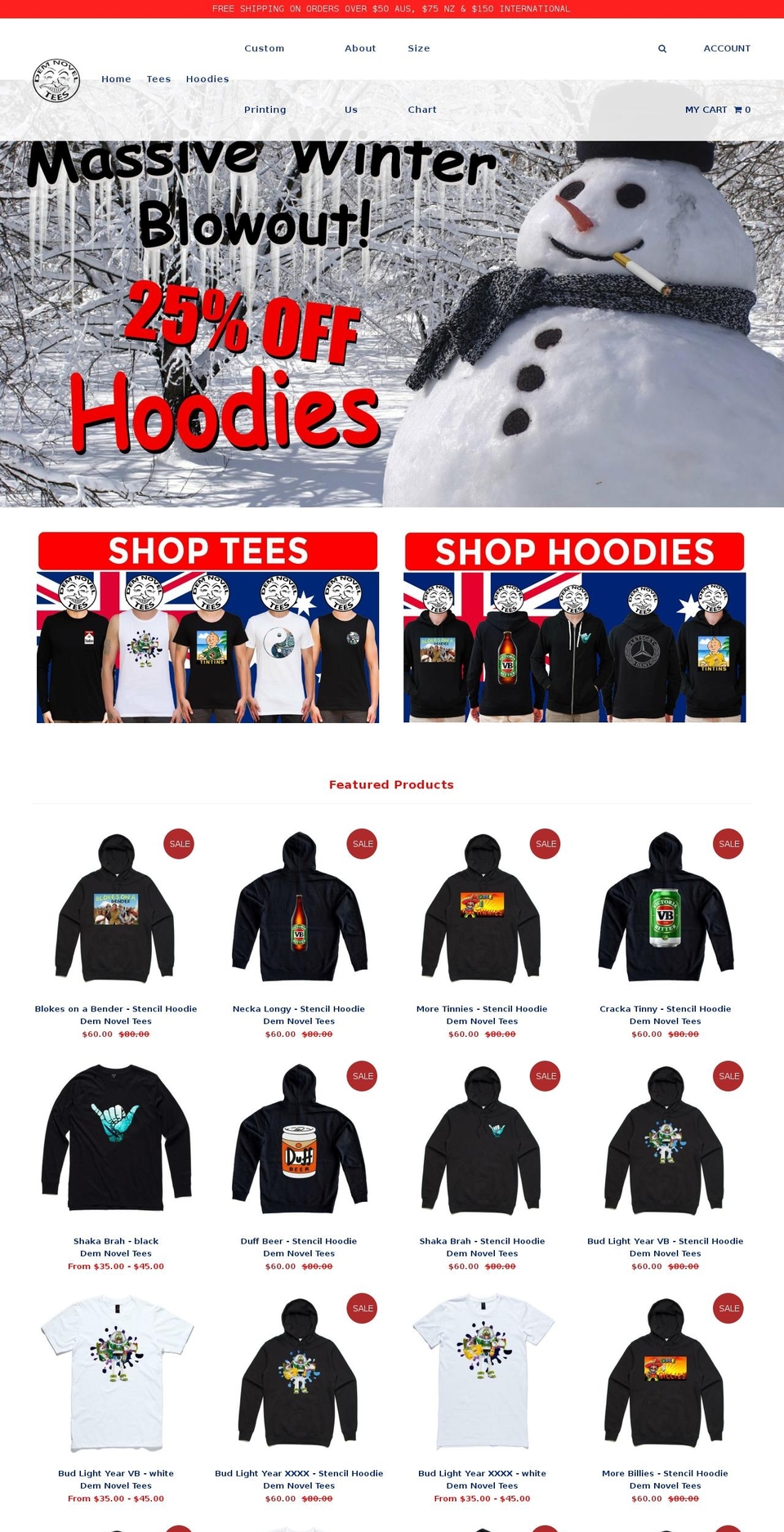 demnoveltees.com — Shopify storefront screenshot