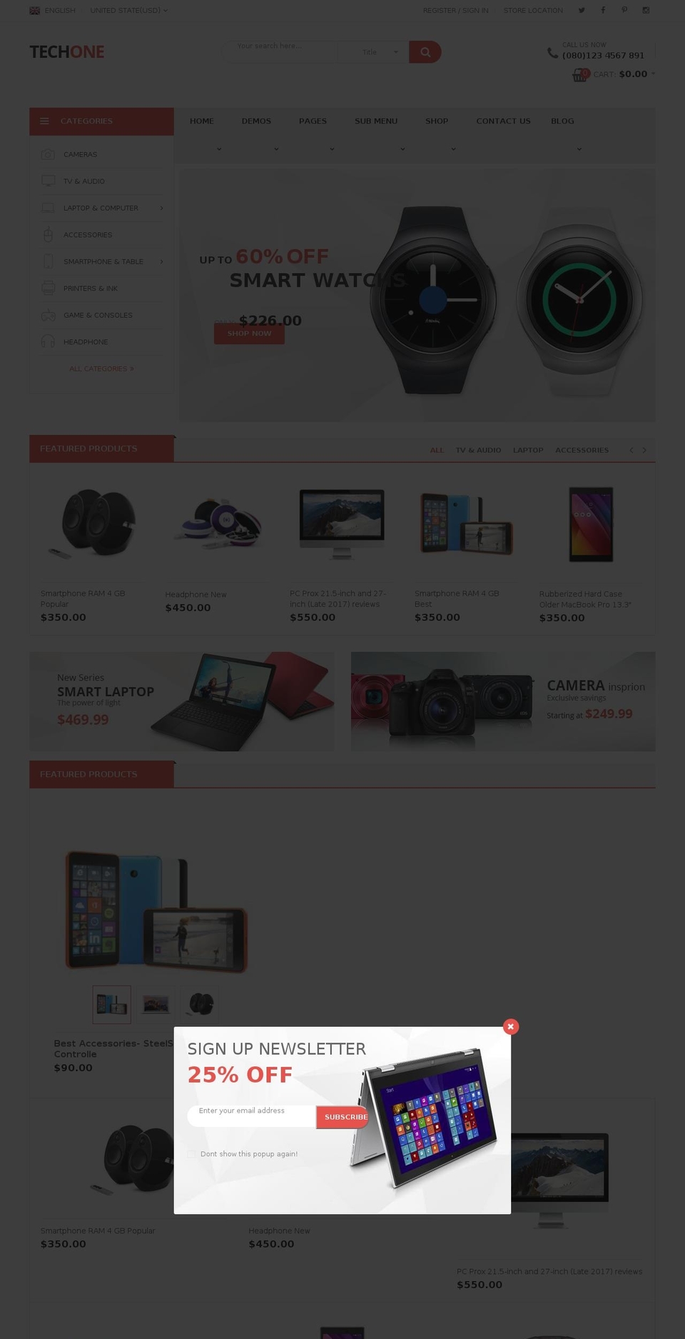 home-techone Shopify theme site example demo-techone.myshopify.com