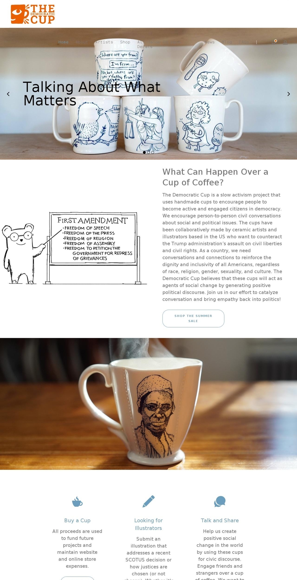 democraticcup.com — Shopify storefront screenshot
