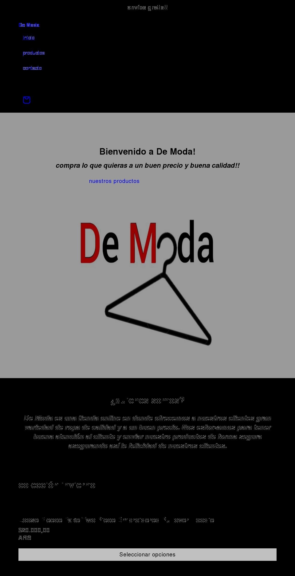 demoda.store shopify website screenshot