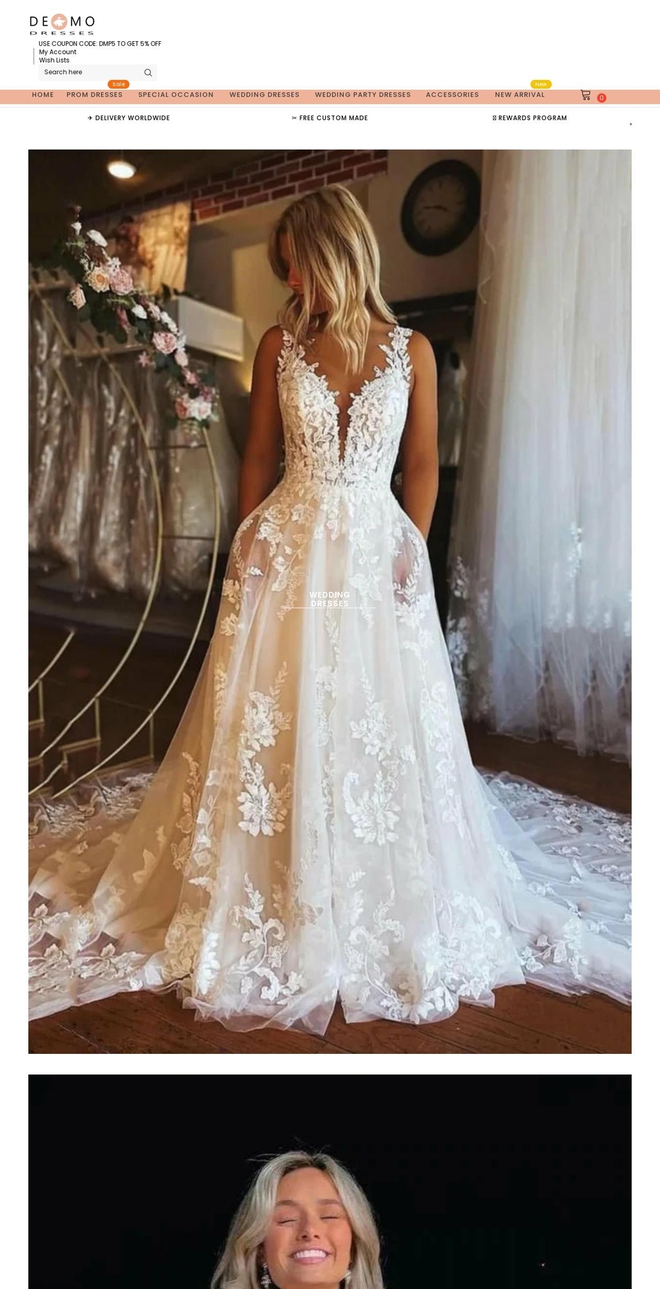demodresses.com shopify website screenshot