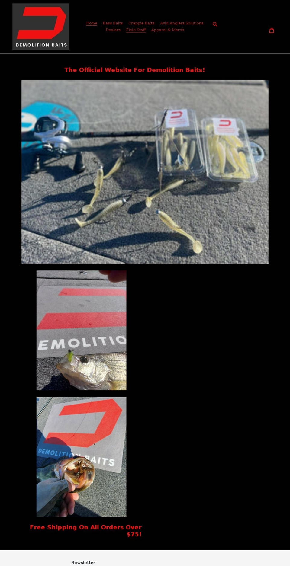 demolitionbaits.com shopify website screenshot