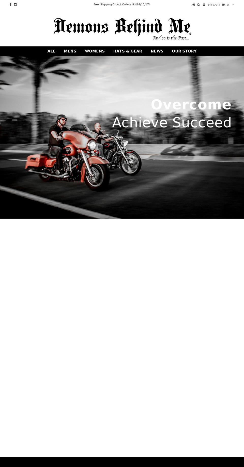 demonsbehindme.com shopify website screenshot