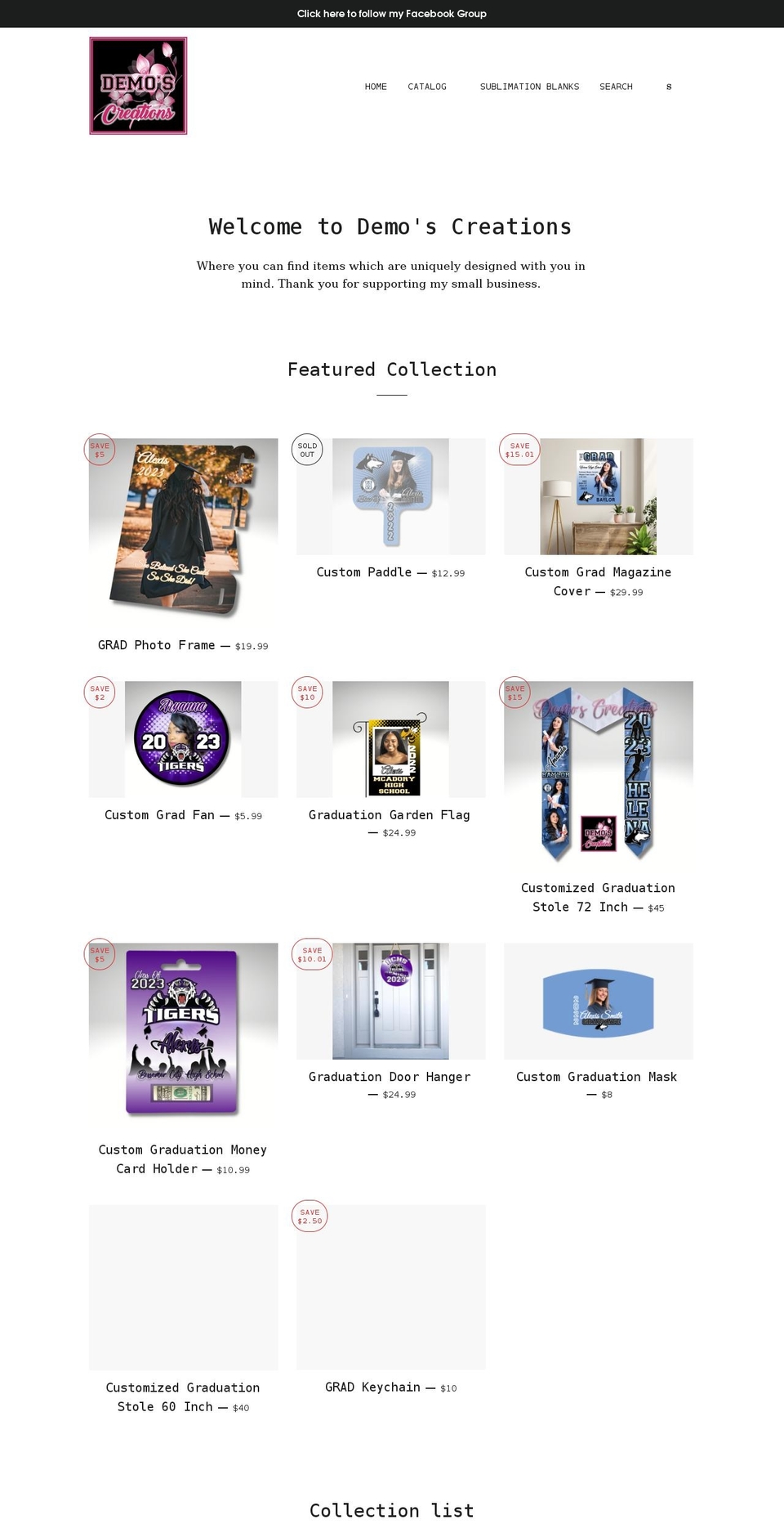 demoscreations.com shopify website screenshot