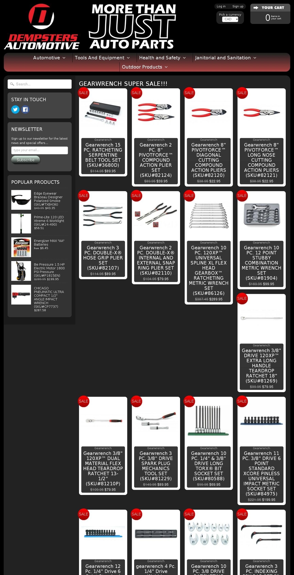 dempstersauto.ca shopify website screenshot