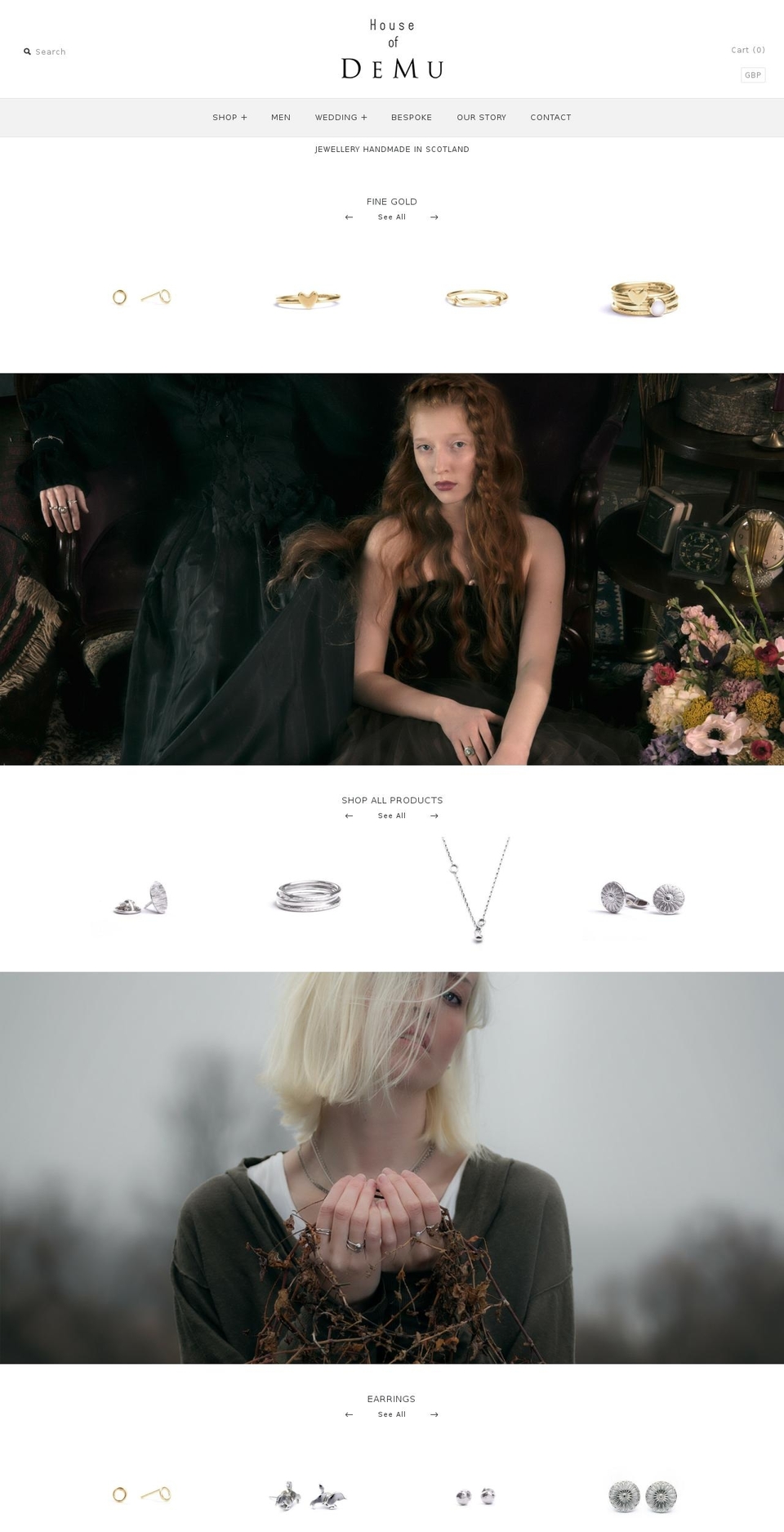 demujewellery.com shopify website screenshot
